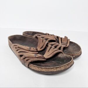 Birkenstock Granada Soft Footbed Slide On Sandal Size 40 9 Women’s Tan Leather